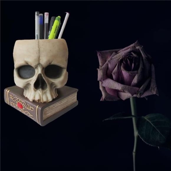 Skull Pen Holder For Your Home and Office Décor for Party Decorations - Picture 3 of 6